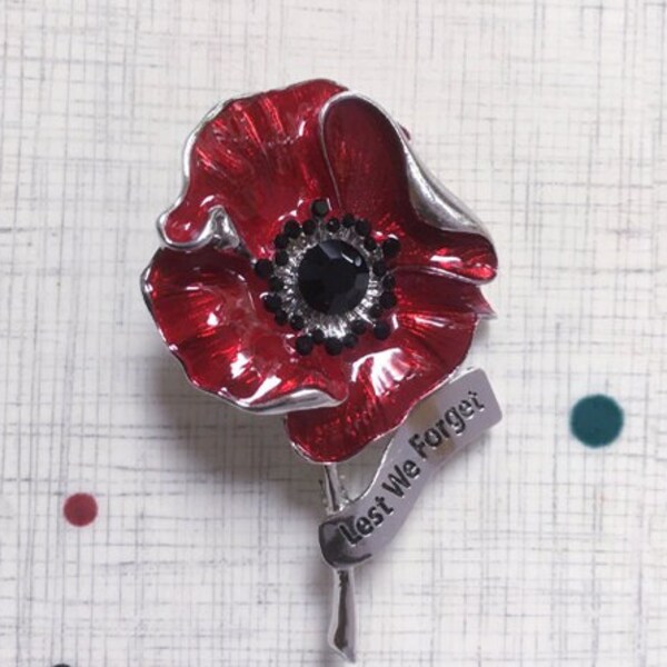 Enamel Poppy Etsy