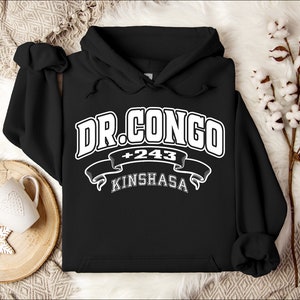 Sweat à Capuche Coordonnées Kinshasa Congo – Design Minimaliste & Tendance