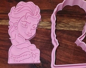 Elsa, Anna and Olaf Cookie Cutters 3D Printed Stamp Embosser and Cutter Set or Singles