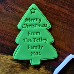 Personalised Custom Christmas Tree Cookie Cutter 3D Printed Stamp Embosser set