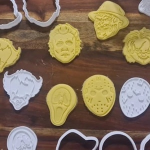 Horror Cookie cutter and Stamp Set 3D Printed Halloween FACES