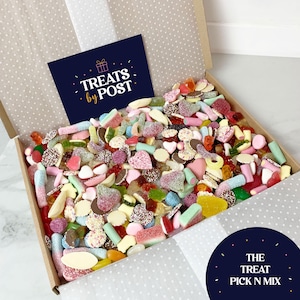 The Treat Pick and Mix Sweet Gift Box - Letterbox Sweets (500g/750g/1kg) Letterbox Pick & Mix Sweet Gift, Christmas Birthday Sweet Box