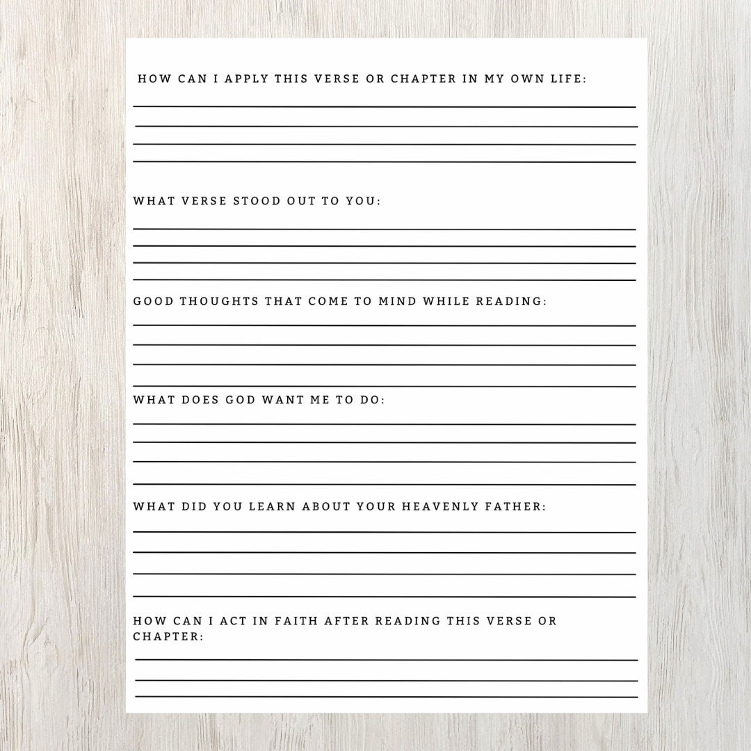 Printable Scripture Study Notes: Bible Journal (digital Download) Etsy