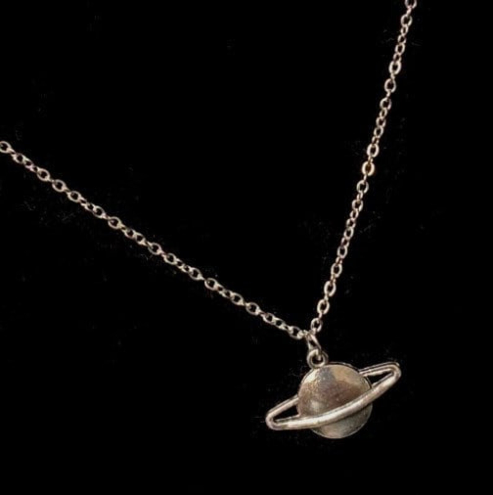 Simplistic Saturn Necklace Etsy