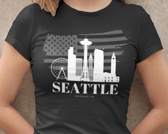 Seattle T-shirt - Adult Unisex Seattle Skyline, Seattle Washington Tee, Seattle lover.