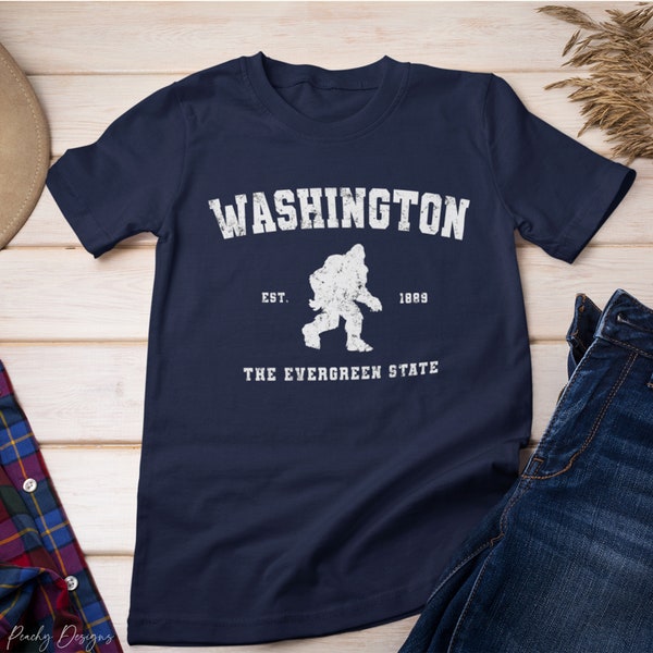 Washington Bigfoot T-shirt - Pacific North West Shirt, Bigfoot, Yeti Tee, Sasquatch T-shirt