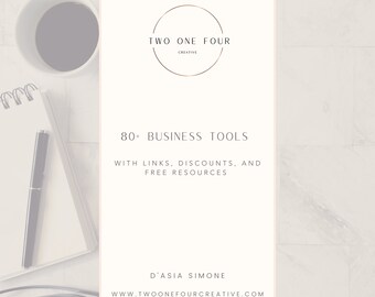 80+ Business Tools with Links, Discounts, and Free Resources | E-Book | Business Tools | Business Guide | Small Business | Entrepreneur