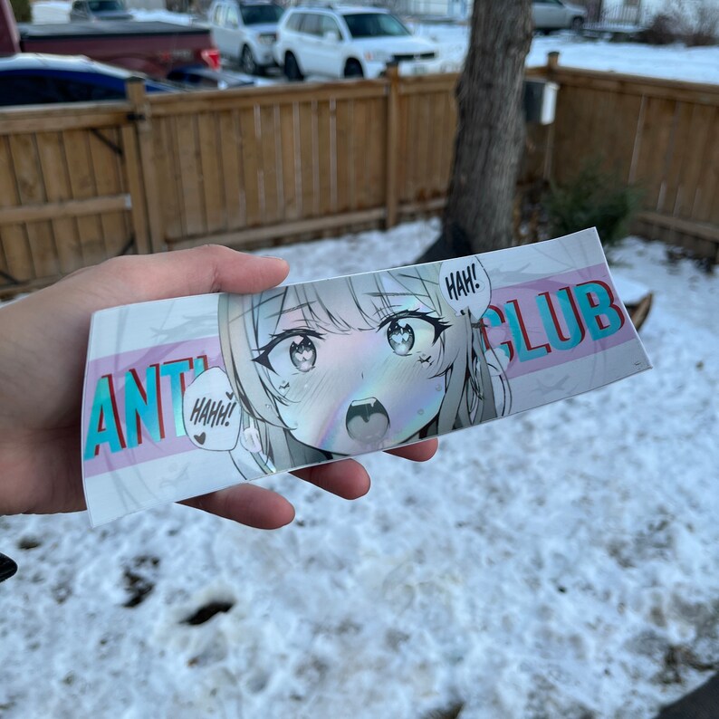 AHEGAO Slap Sticker | JDM Anime Girl Eyes Holographic Light Reflective ...