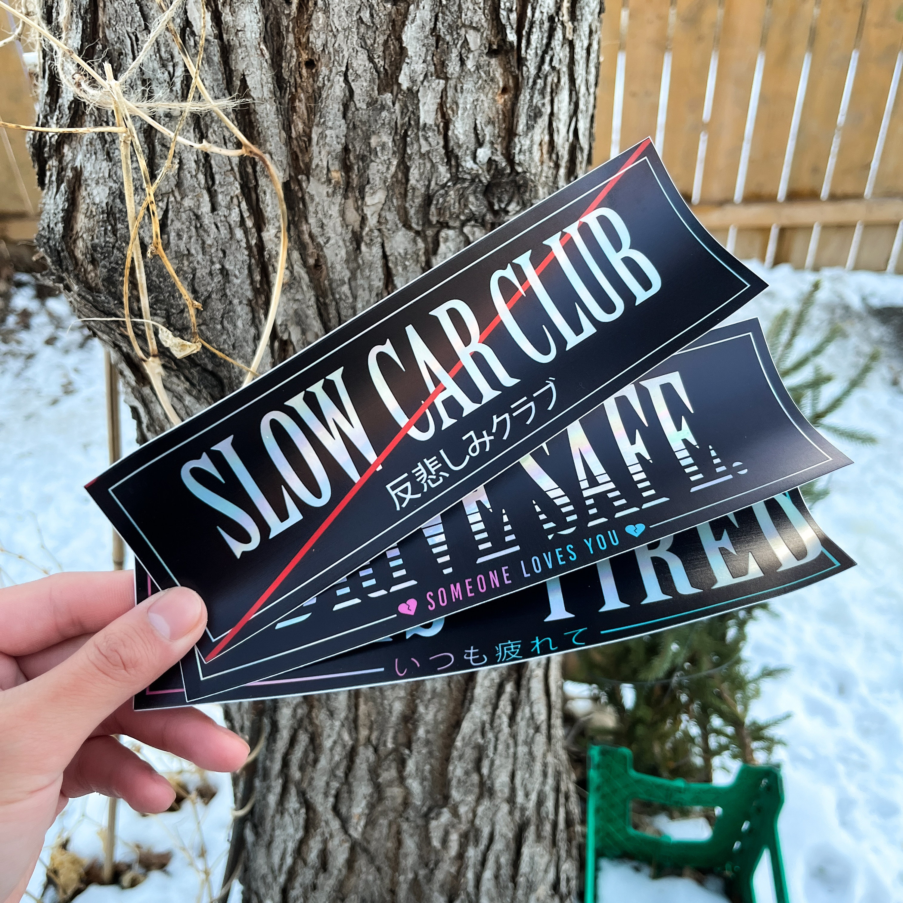 SLOW CAR CLUB Slap Sticker Jdm Anime Car Holographic Light - Etsy