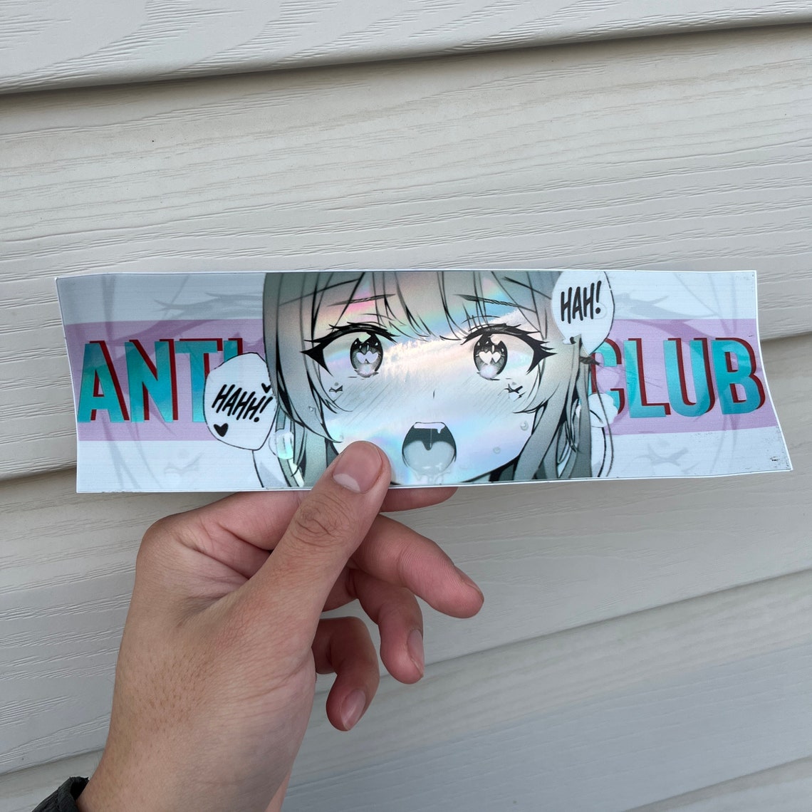 AHEGAO Slap Sticker | JDM Anime Girl Eyes Holographic Light Reflective ...