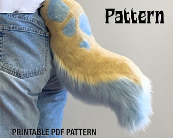 Hyena Fursuit Tail Pattern PDF with Instructions (DIGITAL DOWNLOAD)
