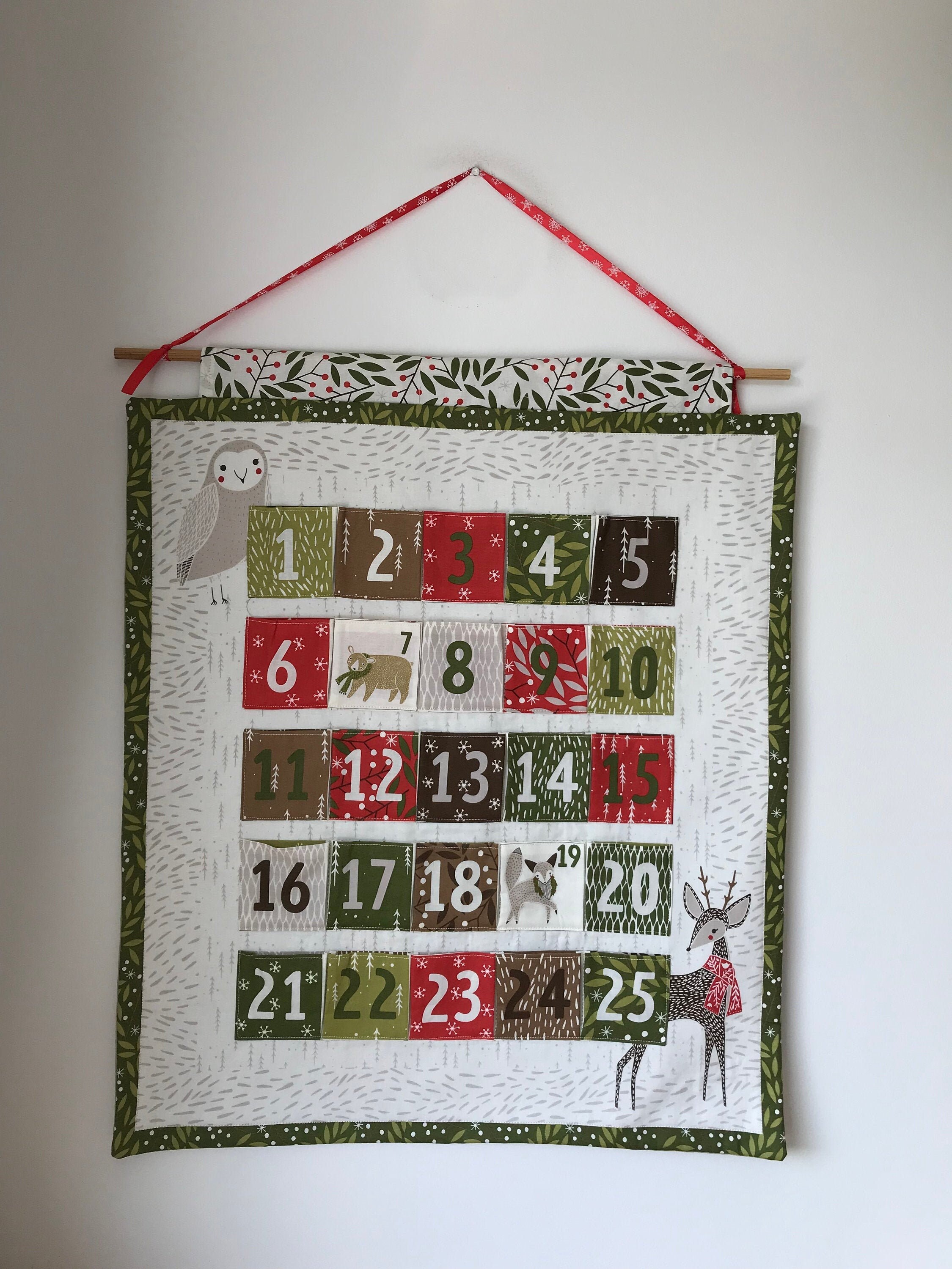 Fabric Ready Made Moda Merriment Advent Calendar Xmas Panel Etsy UK