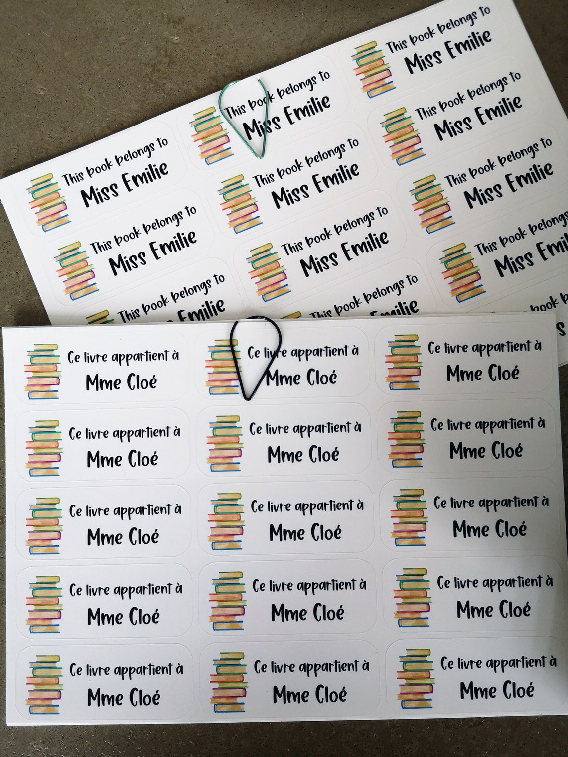 Custom Labels for Book Identification Etsy