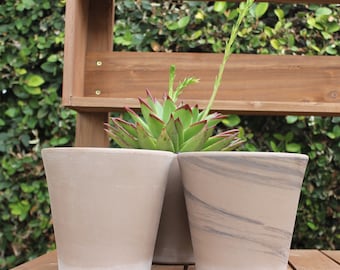 OMG! Back in Stock, Italian Terra Cotta 6x6 Pots Graphite/Graphite & Black, Free Clipping With Every Order. Free Shipping for a limited time