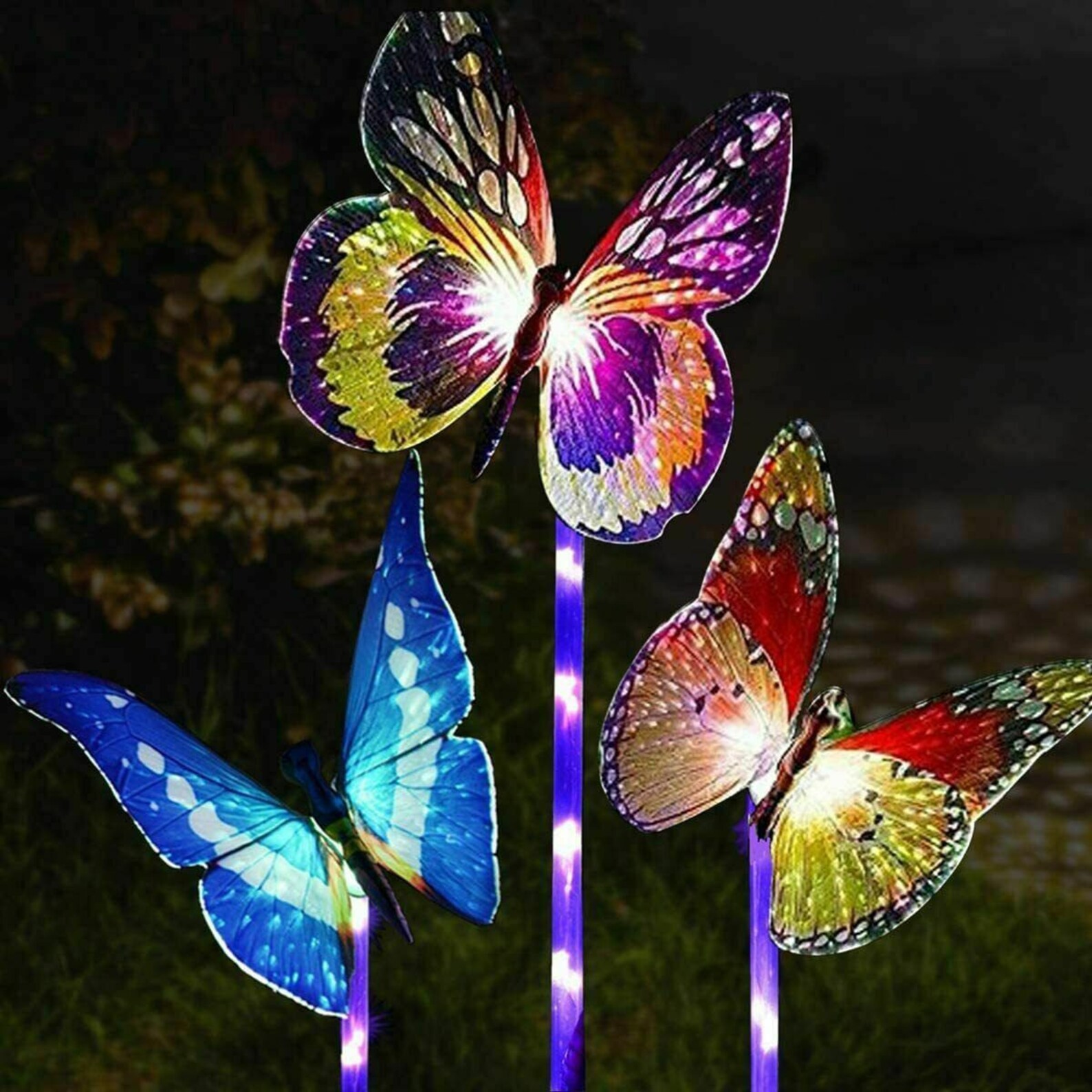 3 Pack Solar Butterfly Lights Outdoor Garden Landscape Etsy
