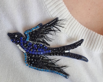 Vogel Brosche, handgemachte Schwalbe Pin