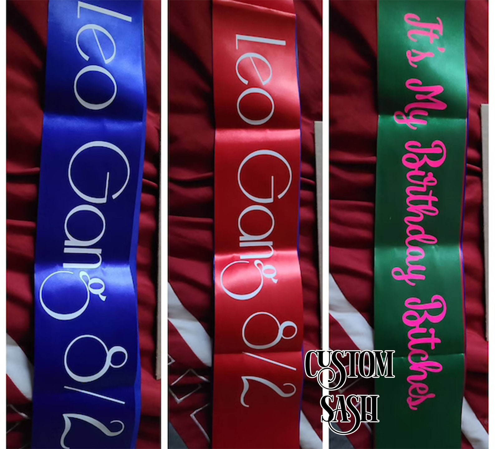 Your Text Sash Custom Sash Personalized Sash Birthday Party Etsy