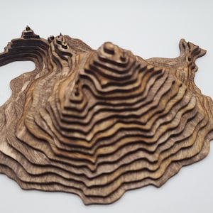 Digital File for Mt. Baker 3D Topographic Scale model for 1/8&quot; material. Glowforge Ready