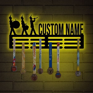 Custom Marching Medal Hanger Led Light, Marching Band Medal Holder Display Rack for Awards Ribbons, Tiered Award Rack, Sports Medal Hanger