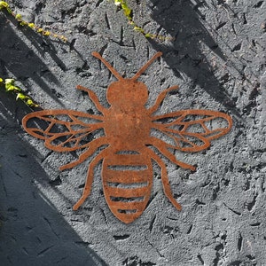 Rusty Metal Honey Bee Wall Decor, Rusty Insect Garden Sign, Rusty Bee, Bee Gift, Bumblebee Outdoor Decor, Beekeeper Gift Gardener Gift