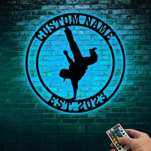 Custom Metal Break Dancing Sign with Led Light, Break Dancer Gift Breakdancing Gift, Dancing Club Decor, Break Dance Wall Art Boy Dance Name