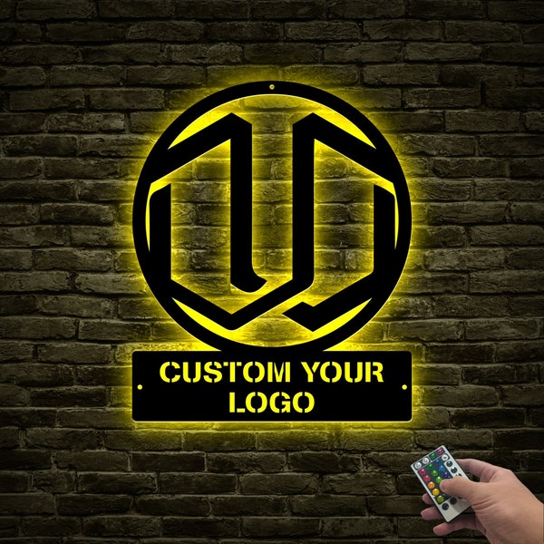 Custom Logo LED Metal Wall Art, Personalized Business Sign