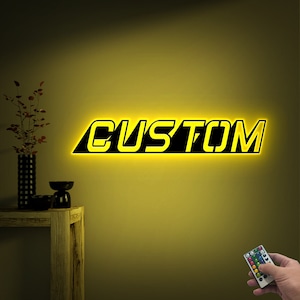 Custom Text Words Metal Wall Art with Led Light, Custom Metal Name Sign, Birthday Gift Light Up Sign, Room Wall Decor, Indoor Outdoor Decor