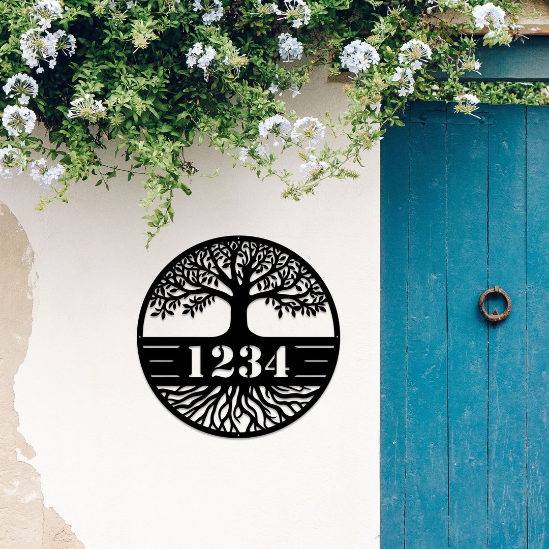 Custom Tree of Life Address Sign, Metal Tree Address Sign, Address ...