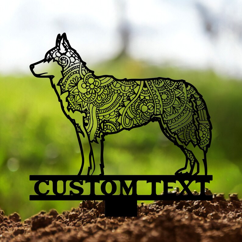 Siberian Husky Mandala Metal Garden Stake, Dog Yard Art image 7