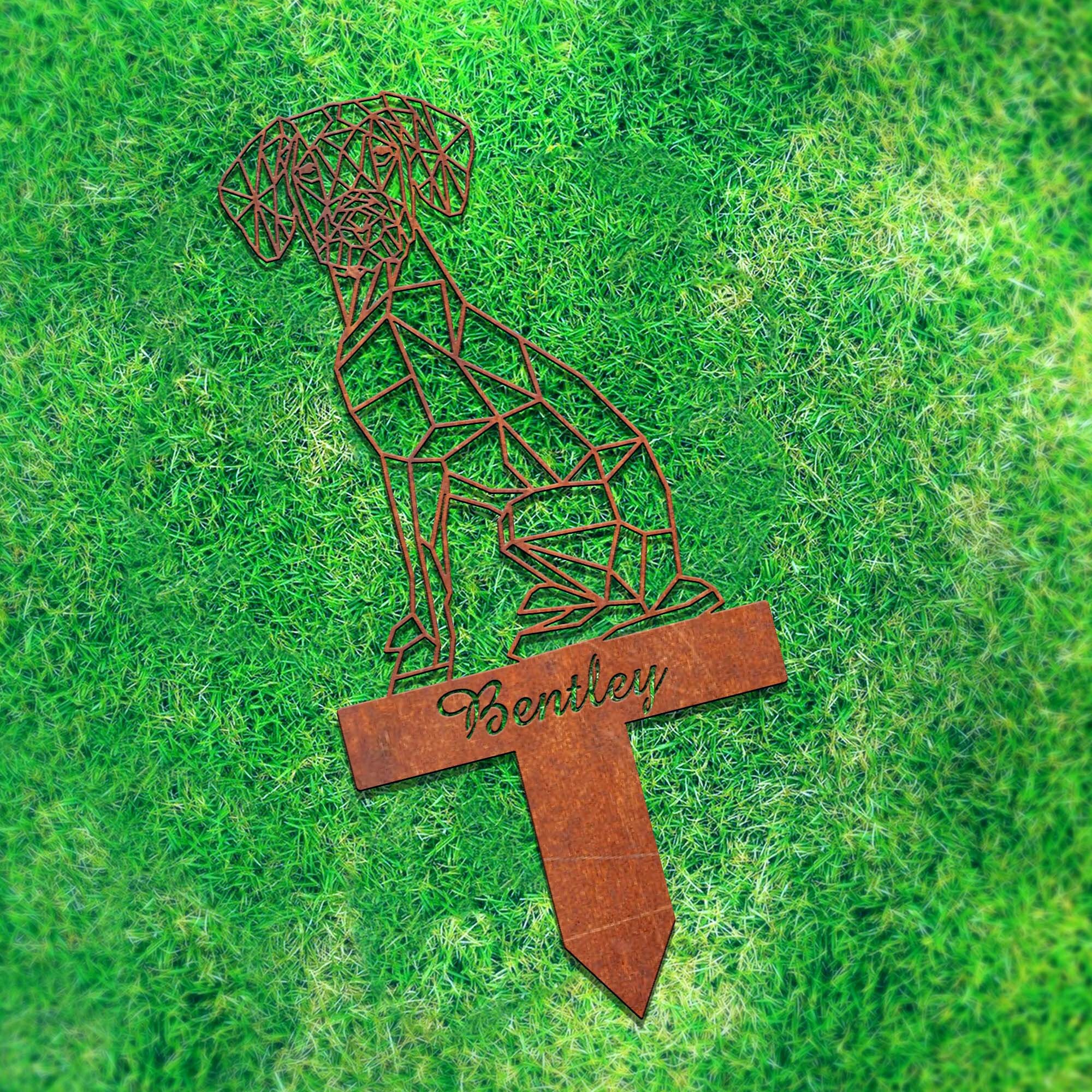 Rhodesian Ridgeback Garden Stake, Rusty Metal Geometric Dog Art - Etsy