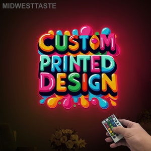 Custom Metal Printed Color Design With Led Lights, Business Logo Sign ...