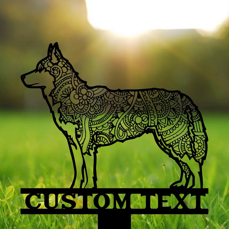 Siberian Husky Mandala Metal Garden Stake, Dog Yard Art image 5