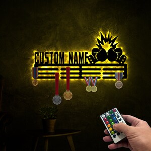 Metal Holder Light Up Hockey Medal Hanger Display – Wall Mounted