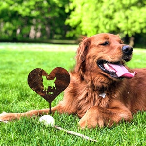 Golden Retriever Garden Sign Rusty, Golden Retriever Garden Stake, Rusted Metal Yard Art, Vintage Outdoor Decor, Dog Metal Garden Stake