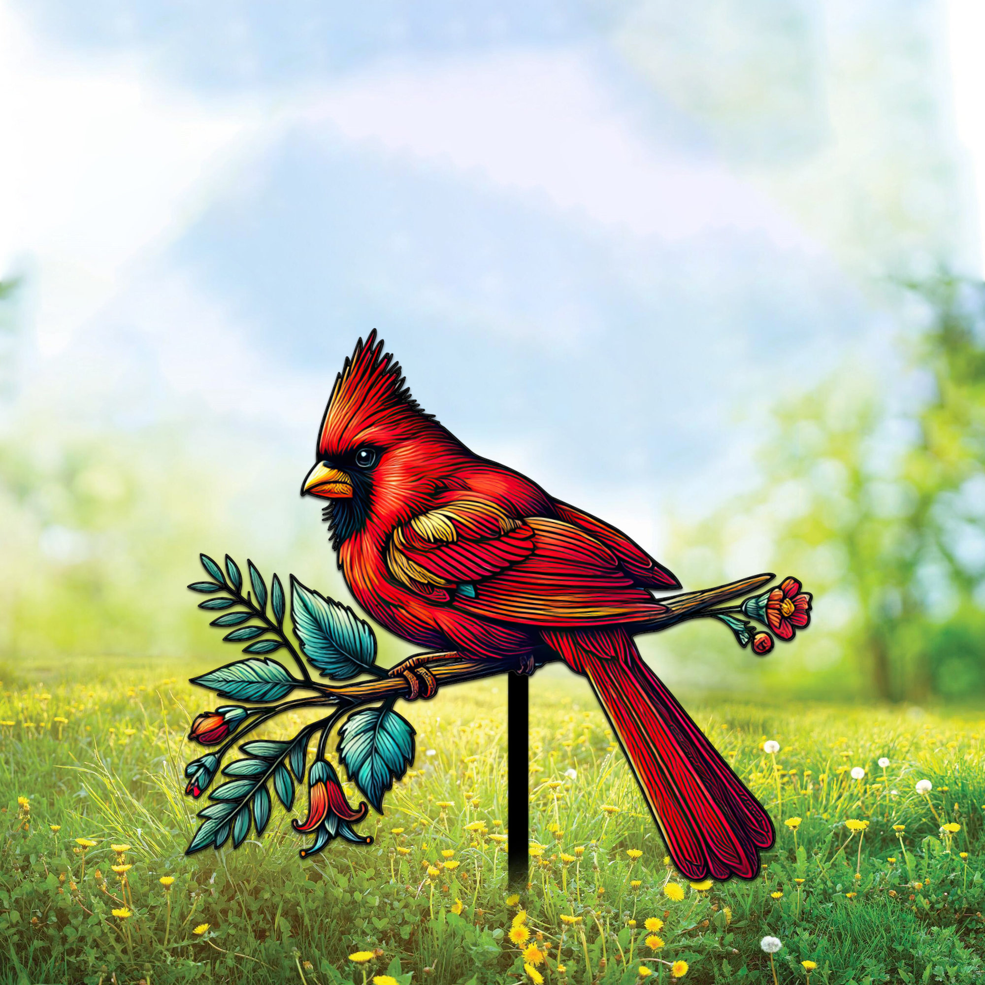 Targa In Metallo Vintage 'When You Believe Beyond' Con Uccellino Cardinale - 20x30 Cm, Decorazione Rustica Per Parete - 2