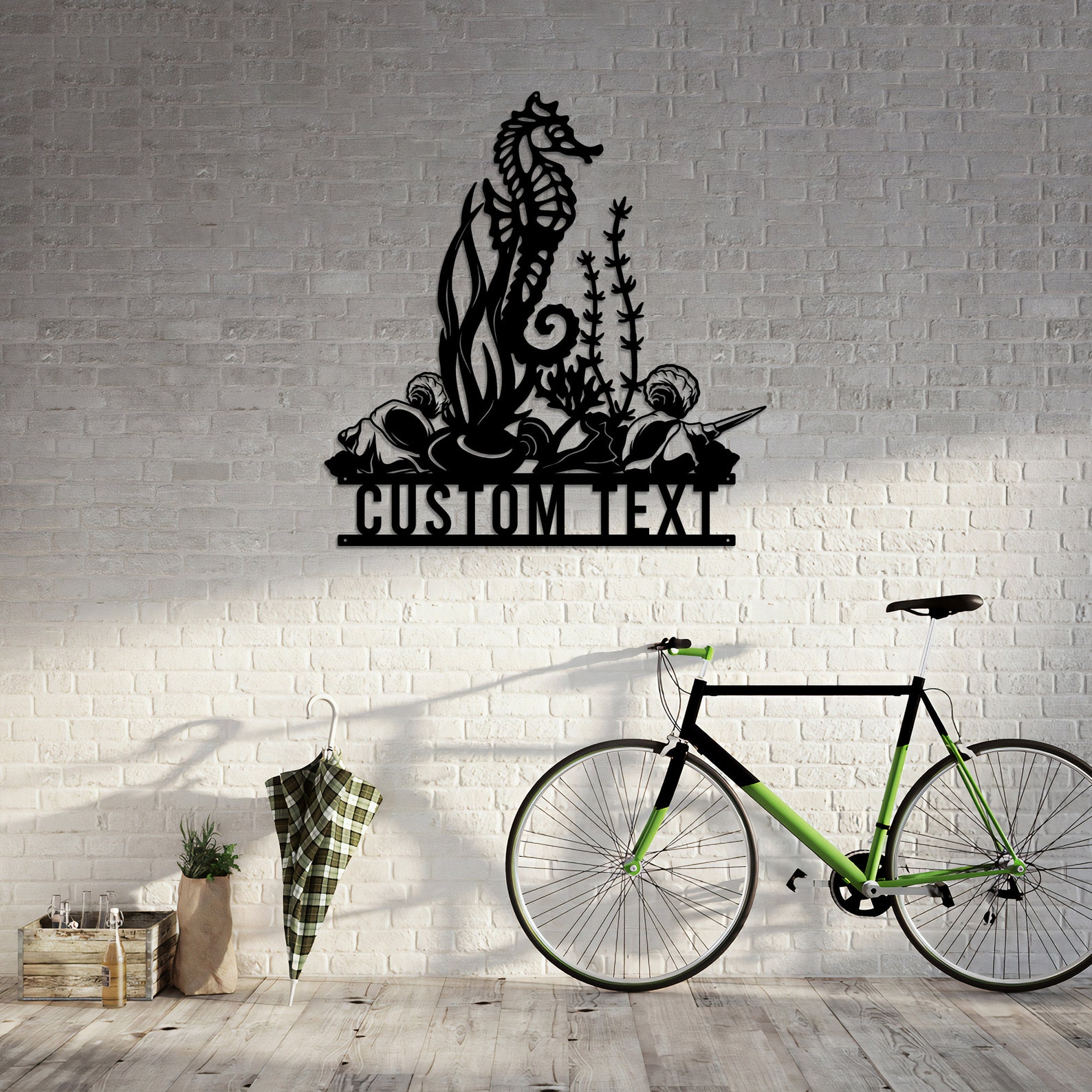 Personalized Seahorse Metal Wall Art With Led Lights Metal Etsy