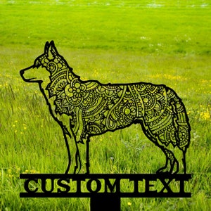 Siberian Husky Mandala Metal Garden Stake, Dog Yard Art image 3