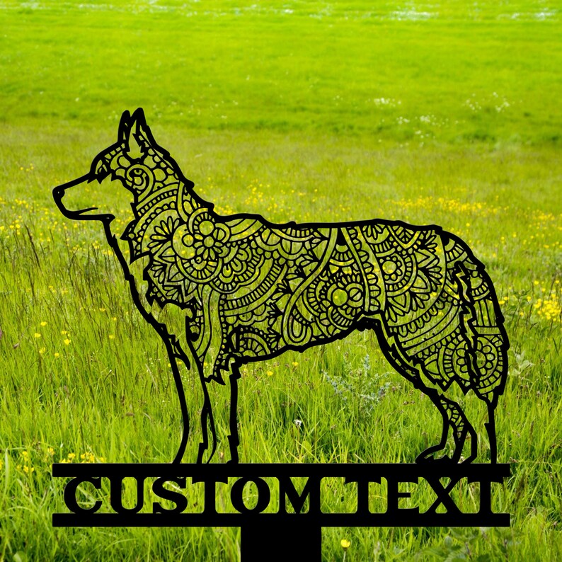 Siberian Husky Mandala Metal Garden Stake, Dog Yard Art image 3