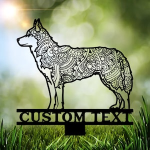 Siberian Husky Mandala Metal Garden Stake, Dog Yard Art image 4
