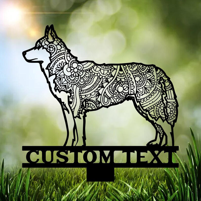 Siberian Husky Mandala Metal Garden Stake, Dog Yard Art image 4