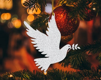 Metal Dove Christmas Ornament, Peace Remembrance Gift