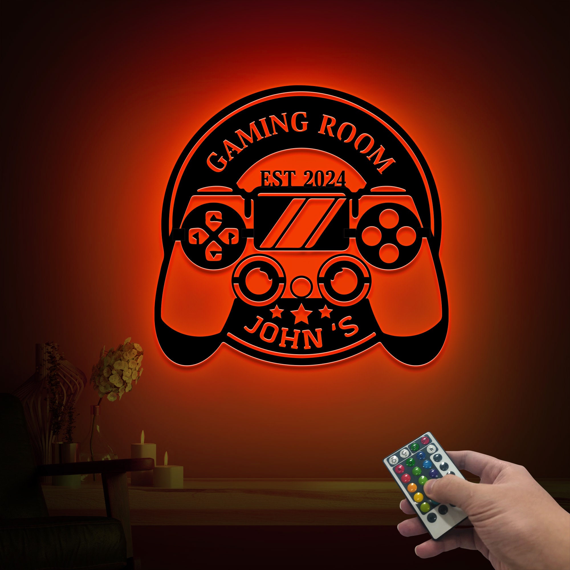 Custom Gaming Room LED Metal Sign, Game Controller Decor - Etsy