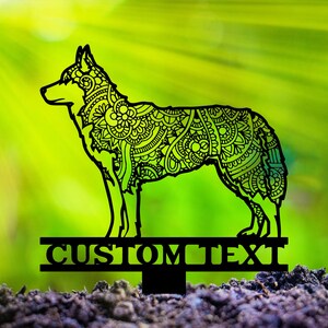 Siberian Husky Mandala Metal Garden Stake, Dog Yard Art image 6