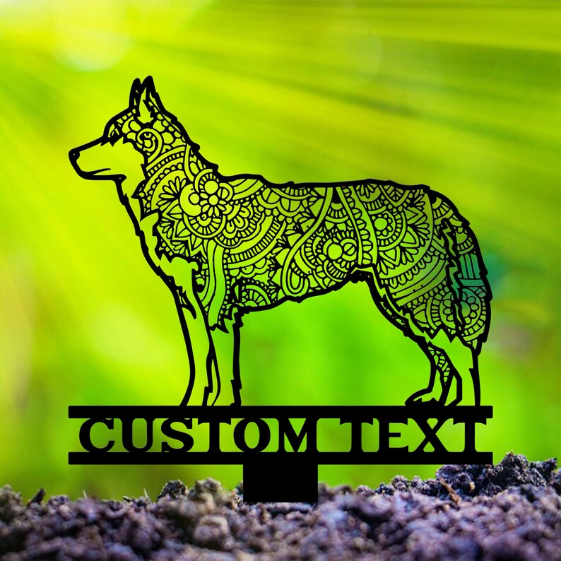 Siberian Husky Mandala Metal Garden Stake, Dog Yard Art image 6