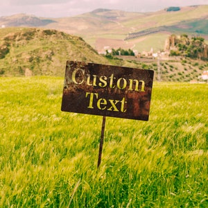 Custom Metal Garden Sign, Rustic Rusted Decor - Etsy