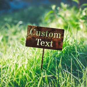 Custom Metal Garden Sign, Rustic Rusted Decor - Etsy