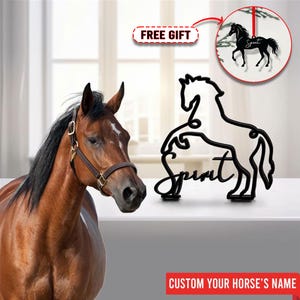 Personalized Metal Horse Table Sculpture, Custom Name, Horse Lover Gift