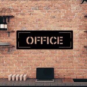 Custom LED Office Sign, Modern Metal Wall Art, Personalized Door Sign ...