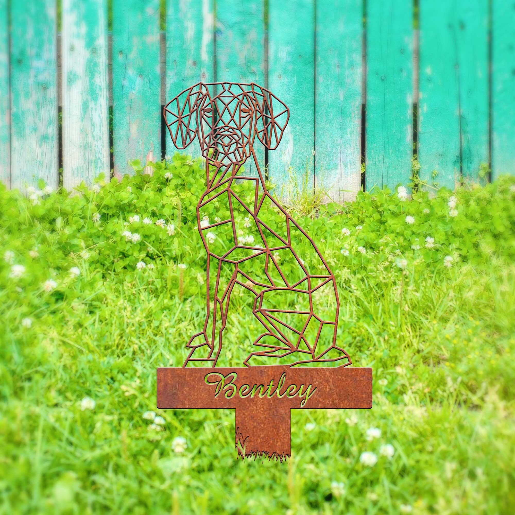 Rhodesian Ridgeback Garden Stake, Rusty Metal Geometric Dog Art - Etsy