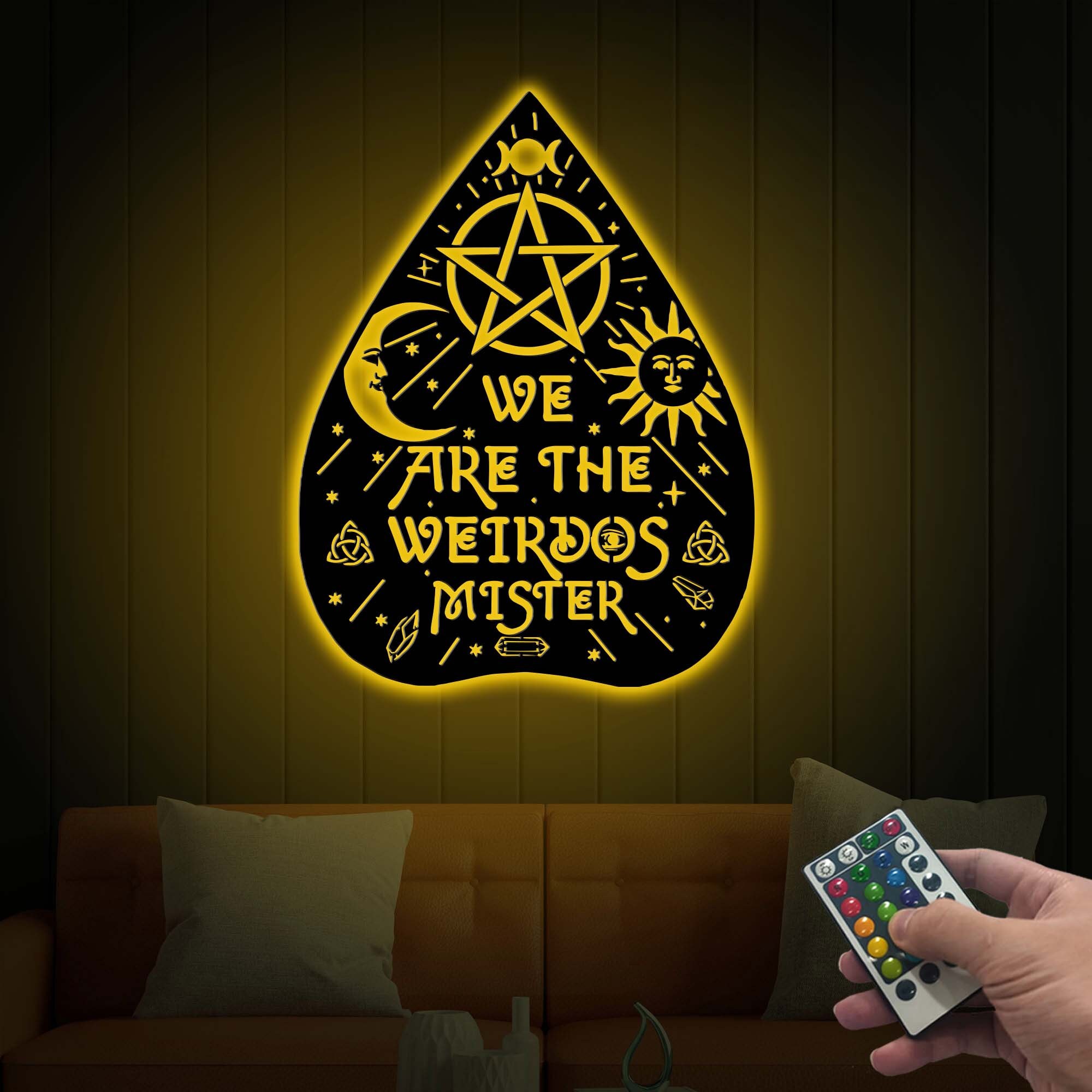 Ouija Planchette LED Wall Decor, Gothic Halloween Pentagram Art - Etsy